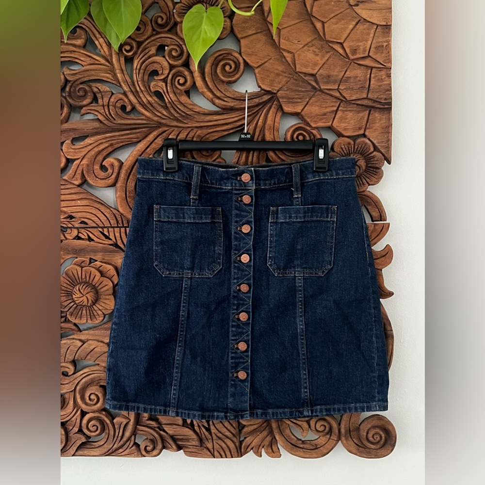 Button Down Madewell Denim Skirt